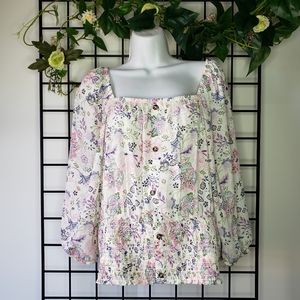 ⭐3/$20 Square Neck Smocked Waist 3/4 Sleeve Top